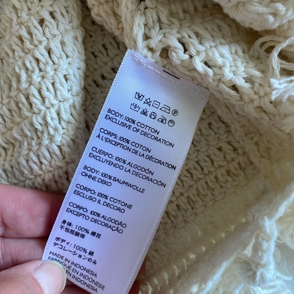 Cleobella Women’s Crochet Knit Wrap Skirt Tassel Detail Size S Cream Mini - Picture 7 of 7